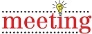 title meeting in red with light bulb graphic