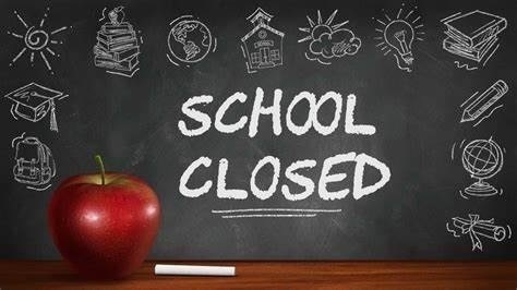 black board with school closed