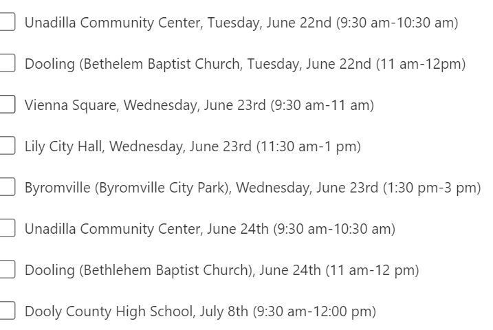 bus schedule