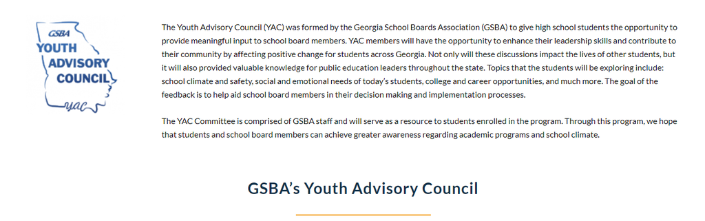 description of the GSBA's Youth Advisory Council snip